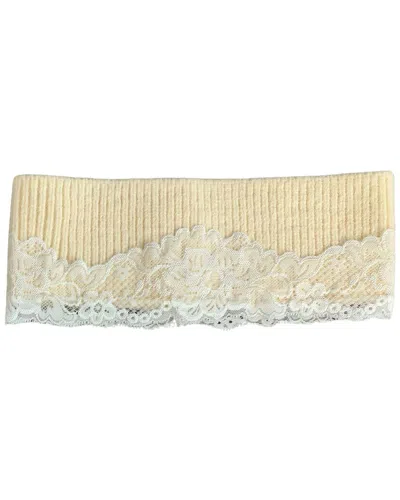 Marcus Adler Lace Applique Knit Headband In Neutral