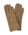 Marcus Adler Leather Glove With Studs In Brown