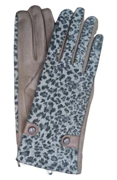 Marcus Adler Leopard Jersey Gloves In Camel