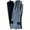 Marcus Adler Leopard Print Jersey Gloves In Grey Black