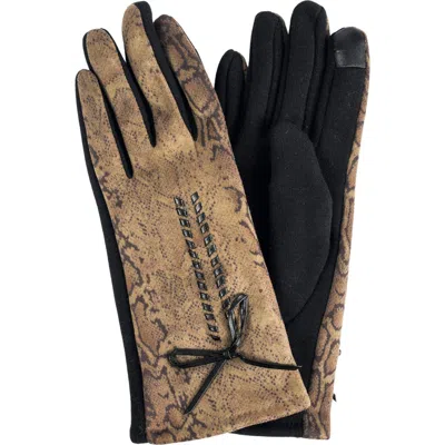 MARCUS ADLER MARCUS ADLER LEOPARD PRINT JERSEY TOUCHSCREEN GLOVES