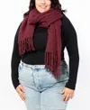 Marcus Adler Lurex Infused Scarf In Burgendy