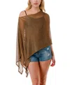 Marcus Adler Mesh Metallic Poncho In Brown