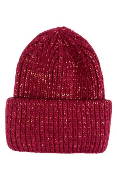 Marcus Adler Metallic Beanie In Burgundy