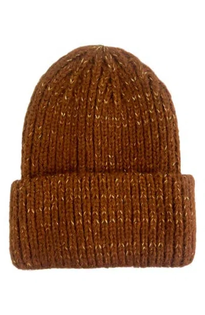 Marcus Adler Metallic Beanie In Brown