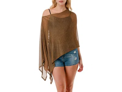 Marcus Adler Metallic Mesh Poncho In Brown