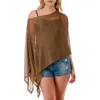 Marcus Adler Metallic Mesh Poncho In Brown