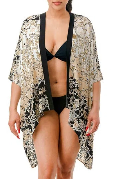 Marcus Adler Ombre Floral Kimono Cover-up In Blue