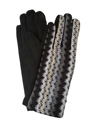 Marcus Adler Open Weave Suede Gloves In Blue
