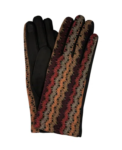 Marcus Adler Open Weave Suede Gloves In Burgundy