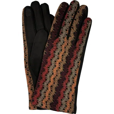 Marcus Adler Open Weave Tech Gloves In Burgundy