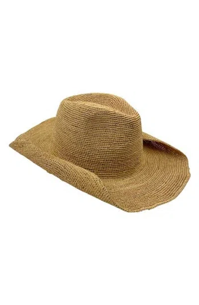 Marcus Adler Packable Raffia Straw Cowboy Hat In Brown