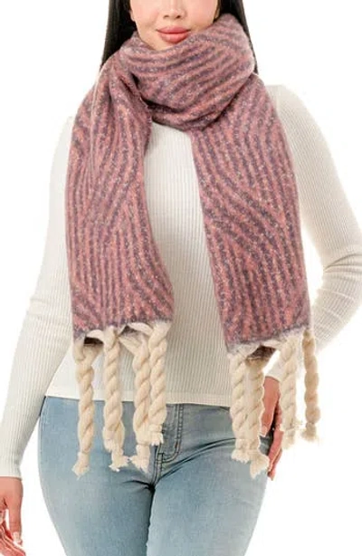 Marcus Adler Pattern Scarf In Berry