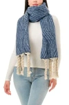Marcus Adler Pattern Scarf In Blue