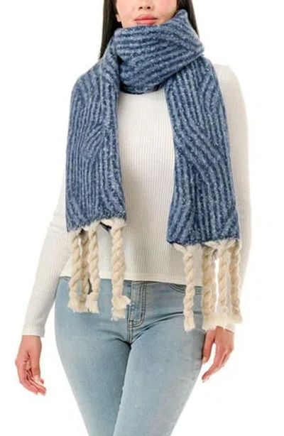 Marcus Adler Pattern Scarf In Blue