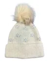 Marcus Adler Pearl Flower Beanie In White