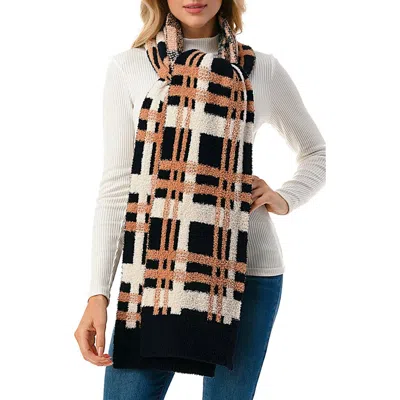 Marcus Adler Plaid Cozy Scarf In Gray