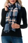 Marcus Adler Plaid Cozy Scarf In Blue