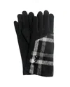Marcus Adler Plaid Gloves In Black
