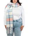 Marcus Adler Plaid Scarf In Blue