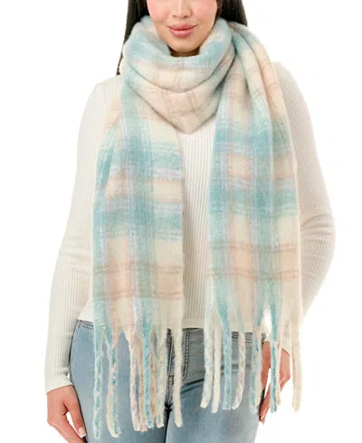 Marcus Adler Plaid Scarf In Blue