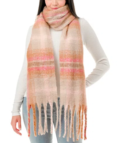 Marcus Adler Plaid Scarf In Brown