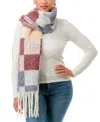 Marcus Adler Plaid Scarf In Burgendy