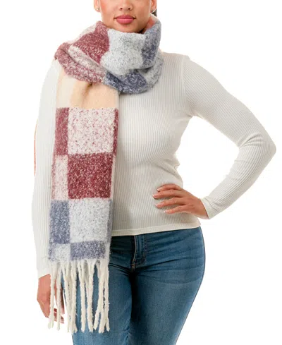 Marcus Adler Plaid Scarf In Burgendy
