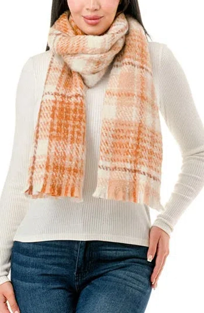 Marcus Adler Plaid Scarf In Orange