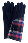 Marcus Adler Plaid Touchscreen Gloves In Navy