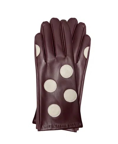 Marcus Adler Polka Dot Leather Glove In Brown