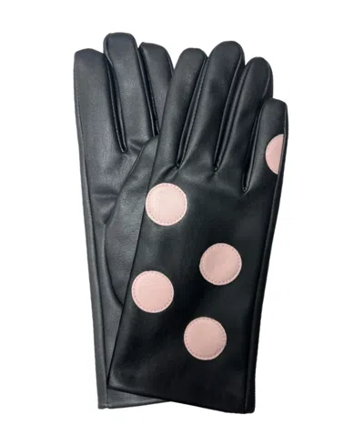 Marcus Adler Polka Dot Leather Glove In Pink