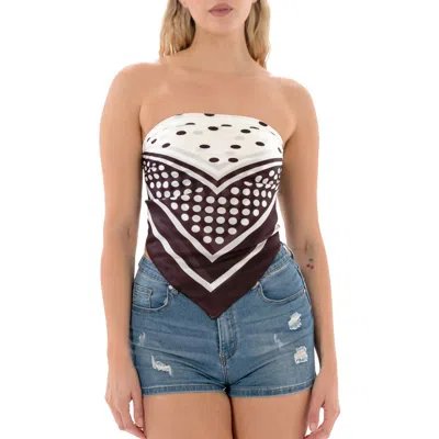 Marcus Adler Polka Dot Satin Square Scarf In White