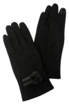 Marcus Adler Pompom Jersey Touchscreen Gloves In Black