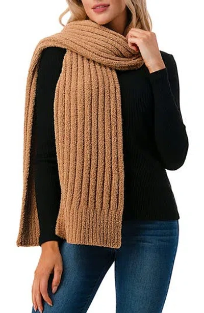 Marcus Adler Ribbed Cozy Scarf In Camel