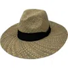 Marcus Adler Ribbon Band Straw Panama Hat In Gold
