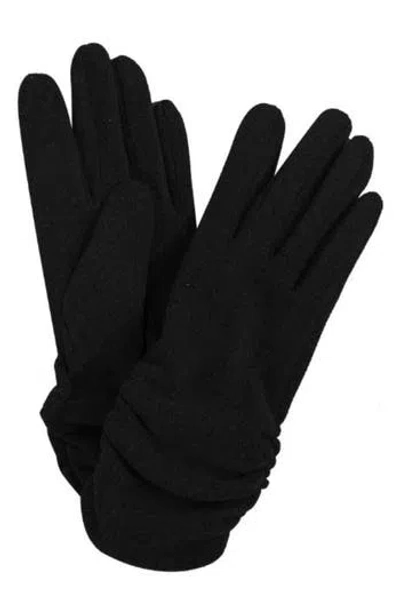 Marcus Adler Ruched Jersey Touchscreen Gloves In Black