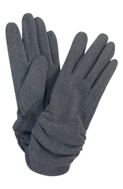 Marcus Adler Ruched Jersey Touchscreen Gloves In Grey