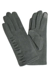 Marcus Adler Ruched Jersey Touchscreen Gloves In Grey