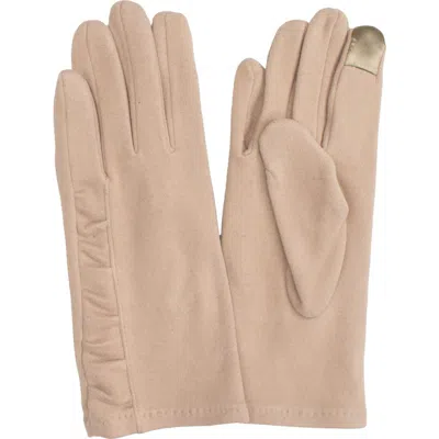 Marcus Adler Ruched Jersey Touchscreen Gloves In Taupe