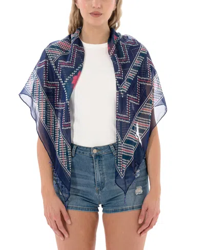 Marcus Adler Satin Abstract Scarf In Metallic