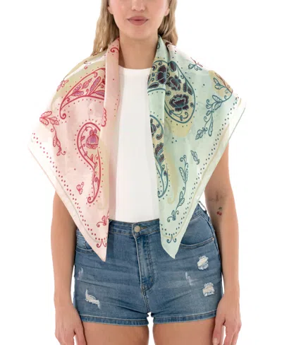 Marcus Adler Satina Paisley Square Scarf In Green