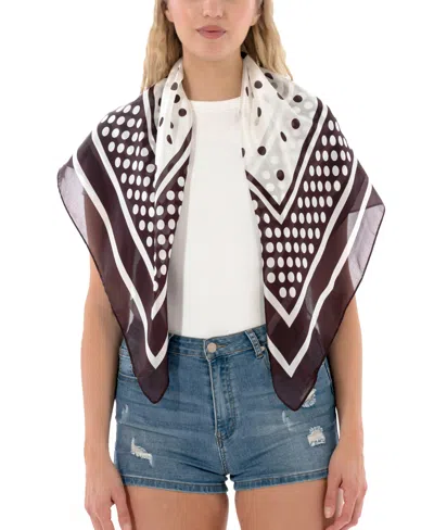 Marcus Adler Satin Polka Dot Square Scarf In Black