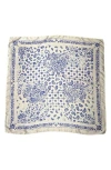 Marcus Adler Satina Paisley Square Scarf In Blue