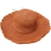 Marcus Adler Scalloped Straw Sun Hat In Pink
