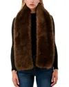 Marcus Adler Faux Fur Pull-through Scarf In Brown