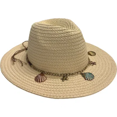 Marcus Adler Sea Shell Charm Straw Cowboy Hat In Brown