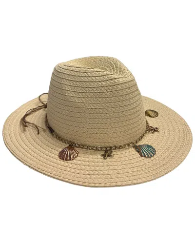 Marcus Adler Shell Trim Straw Hat In Brown