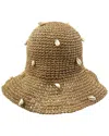 Marcus Adler Straw Sea Shell Bucket Hat In Brown
