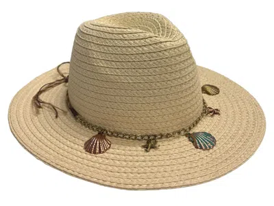 Marcus Adler Straw Shell Trim Sun Hat In Brown